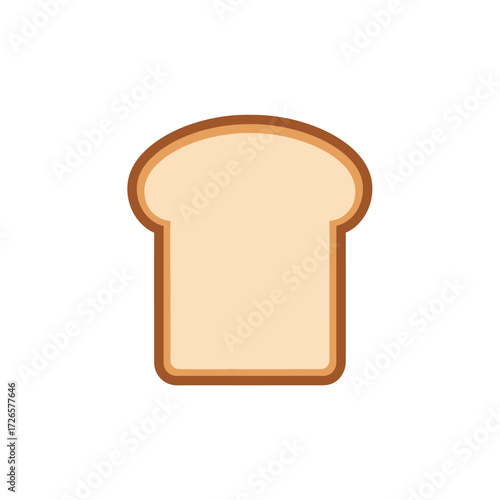 Simple Sliced White Bread Icon Vector Illustration