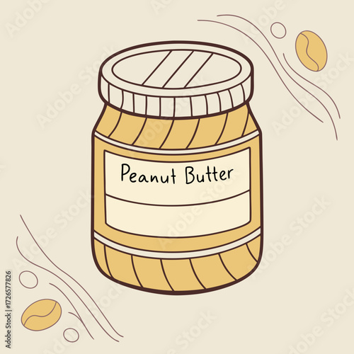 Illustration of a jar of peanut butter