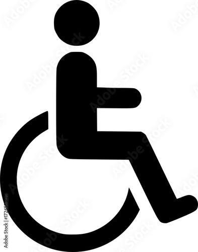 a black and white icon of a person in a wheelchair