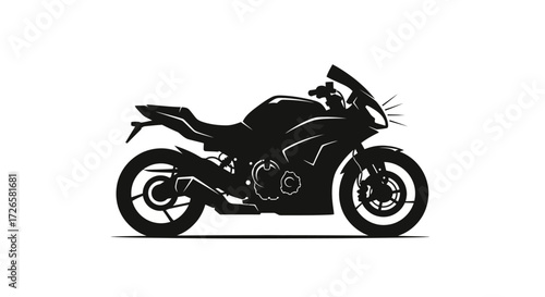 Stylish monochrome illustration of a modern sports motorcycle, perfect for automotive enthusiasts