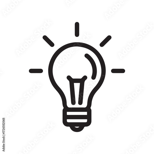 Depicting a Light Bulb with Rays Emanating Outwards, Symbolizing Idea