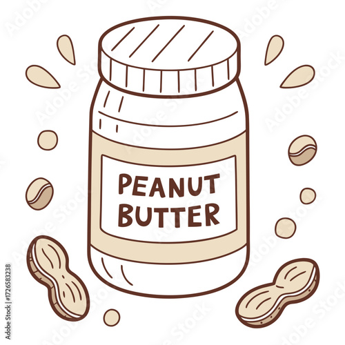 Cartoon illustration of a peanut butter jar