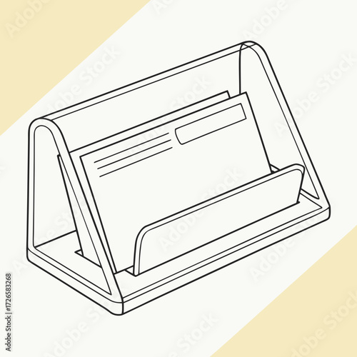 Business card holder with cards, perfect for organizing contacts, office supply
