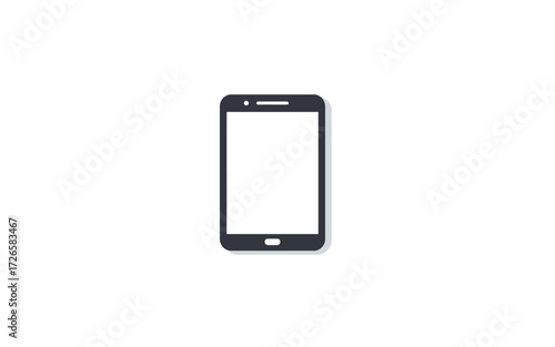 A minimalist illustration of a modern smartphone with a blank white screen against a plain white background.
