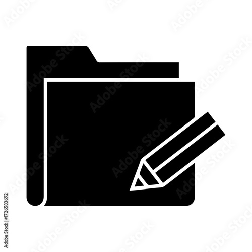 Folder Edit Glyph Icon
