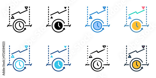 Day trading icon set multiple style collection 
