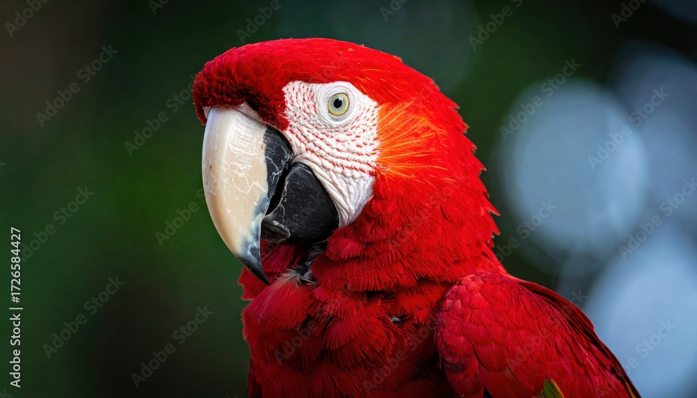 Fototapeta premium Scarlet Macaw beautiful and imaginative composition with rich detail.