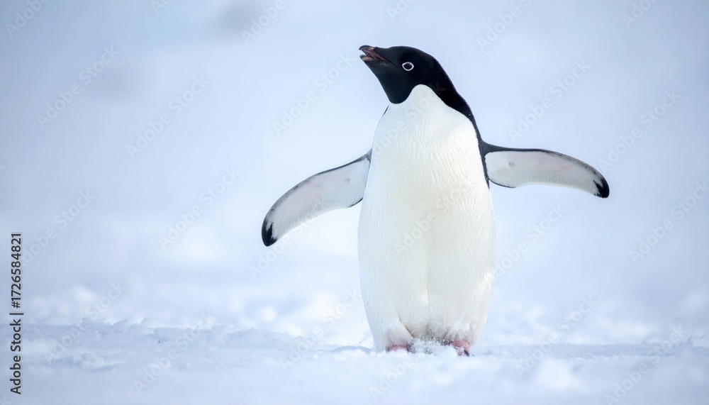 Fototapeta premium Adélie Penguin beautiful and imaginative composition with rich detail.