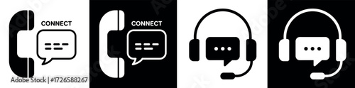 Vector icon of an customer service with bubble message