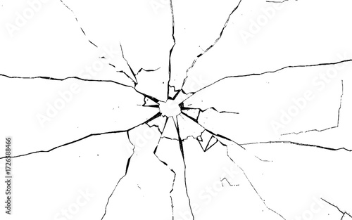 Crack broken glass effect transparent background