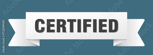 certified ribbon isolated on transparent background. certified ribbon