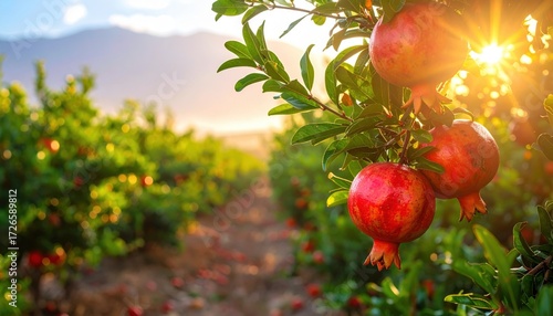 Pomegranate Tree creative and aesthetically pleasing visually rich image.