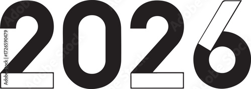 Bold Graphic Display of Year Two Thousand Twenty Six