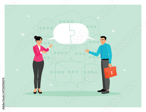 Teamwork or cooperation to communicate solution to solve problem.