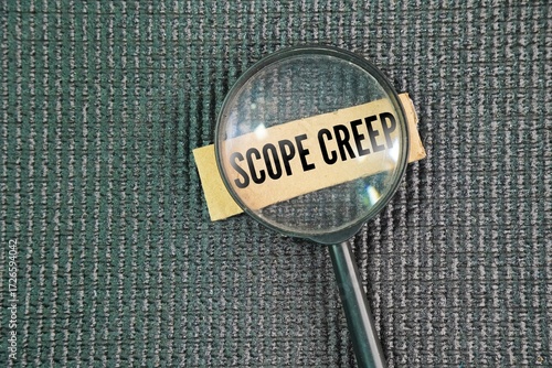 Photography Magnifying lens with the word Scope Creep