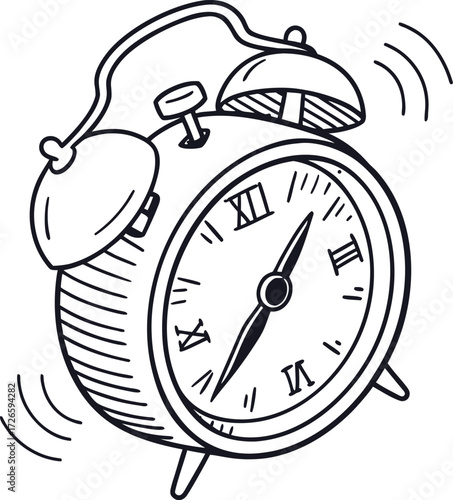 Vintage Alarm Clock Rings Loudly Signaling the Start of the Day Early Morning