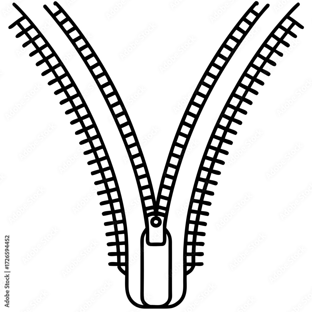 Fototapeta premium Continuous line zipper design 