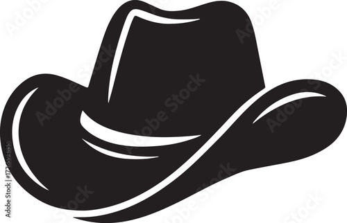 vintage cowboy hat silhouette vector illustration