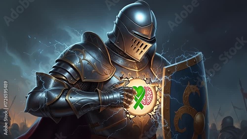 Knight's Protection: Mental Health Awareness, Digital Art
