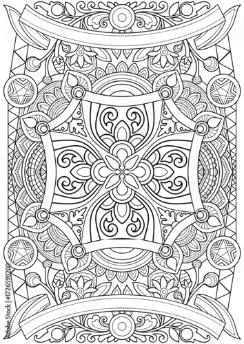 Intricate Mandala Line Art for Coloring
