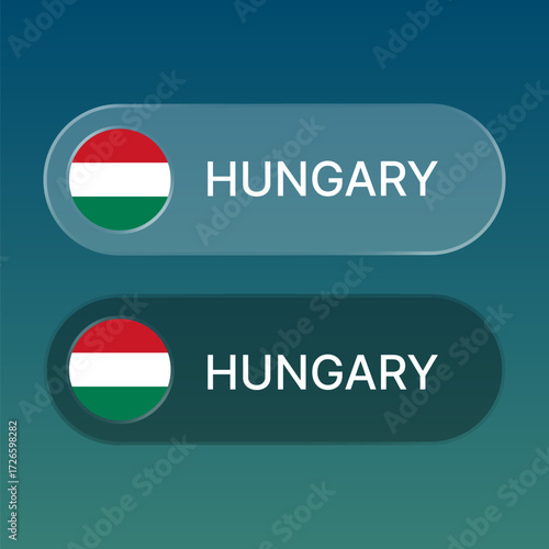 Free Download hungary Flag button with liquid glass style design - GFXLoad