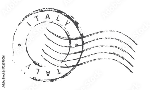 Postage stamp Italy. Rubber postal stamp. Vintage vector illustration in grunge style.