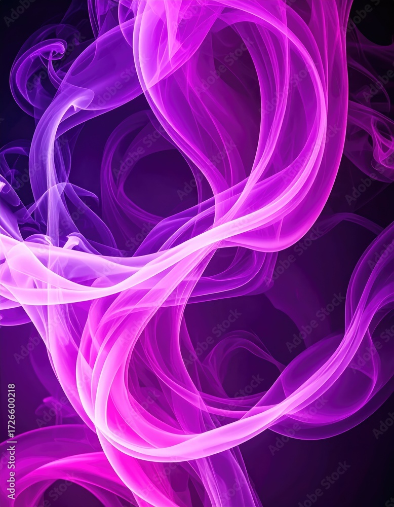Obraz premium Abstract swirling smoke patterns in vibrant pink and purple hues