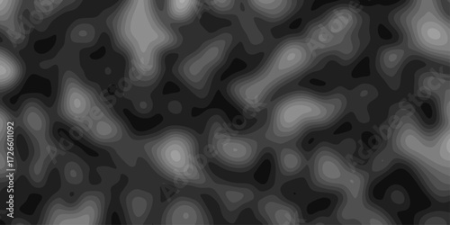 Abstract grayscale topographic map texture with irregular organic shapes and contour lines, ideal for science, nature, or modern abstract backgrounds