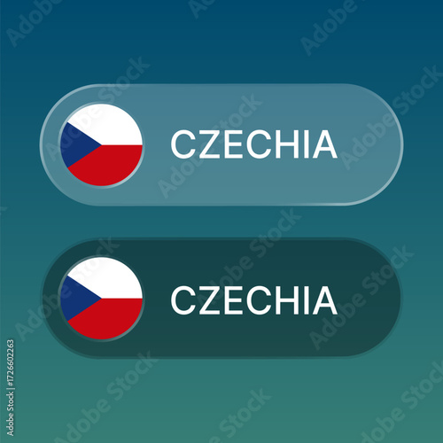 Free Download czech Flag button with liquid glass style design - GFXLoad