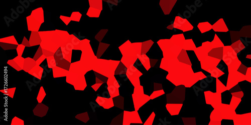 Vibrant Red Geometric Abstract with Jagged Polygonal Shapes and Dark Black Background pattern