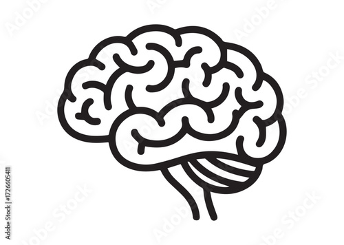 Brain line art vector