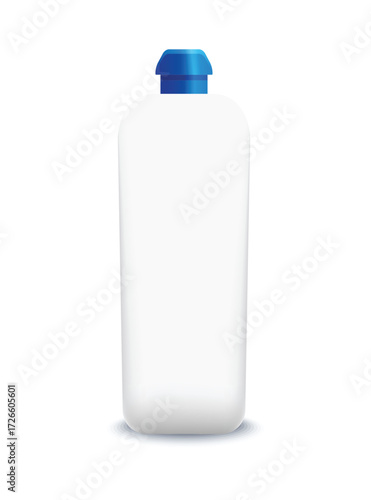 White bottle with blue cap, designed specifically for cleaning products mockup
