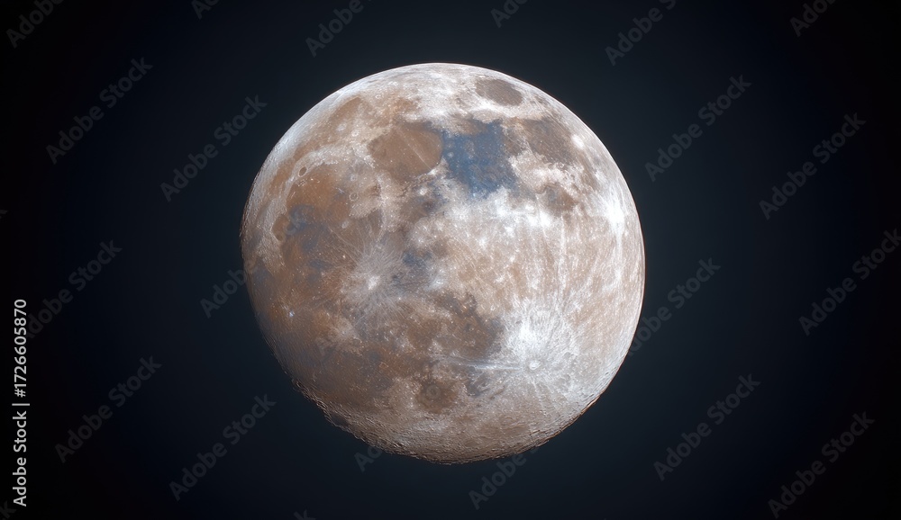 Fototapeta premium Full moon, detailed surface texture (1)