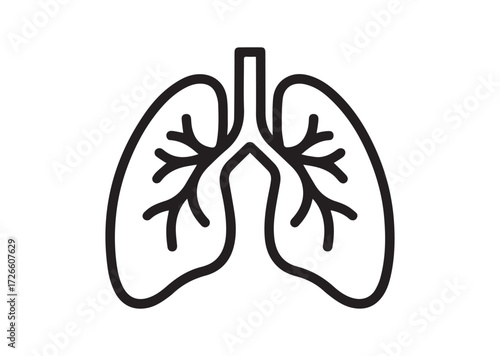 Lungs line art vector