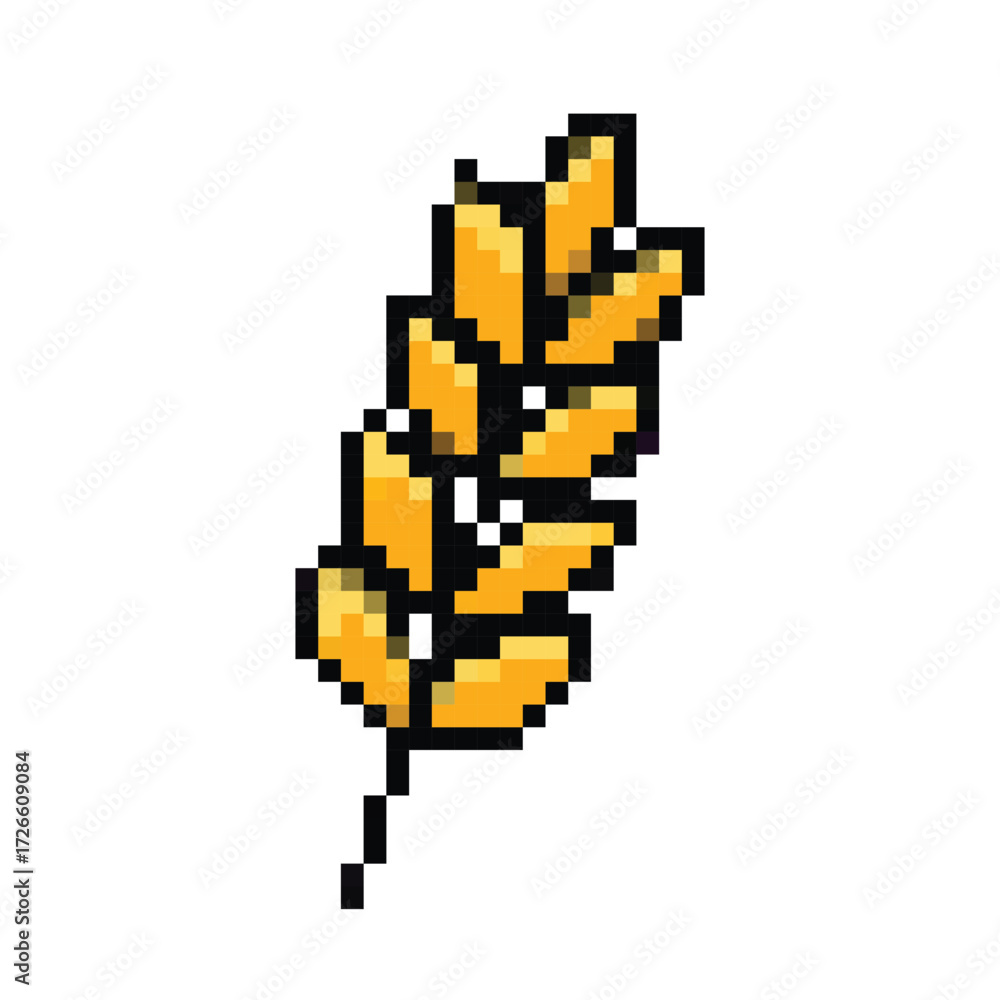 Fototapeta premium Pixel Art Stalk Of Wheat Icon