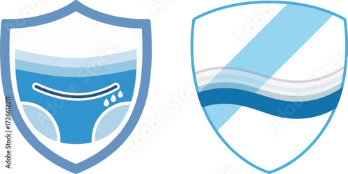 Hygiene Product Absorbency and Protection Shield Icons