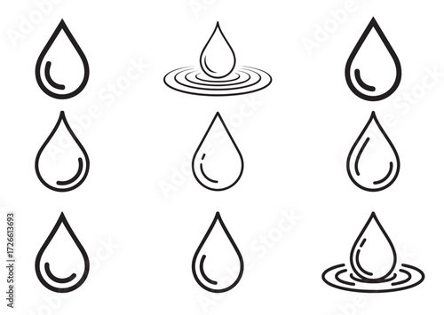 Drop line art vector