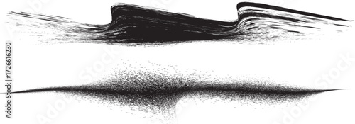 Decorative wave of line . Brush stroke waves. Abstract flow linear fluid design element .Zigzag wave. Wavy Music sounds lines. Squiggle brush stroke . Ornament design.Line art .Brush paint Vector 