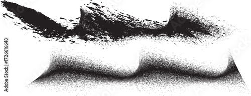 Decorative wave of line . Brush stroke waves. Abstract flow linear fluid design element .Zigzag wave. Wavy Music sounds lines. Squiggle brush stroke . Ornament design.Line art .Brush paint Vector 