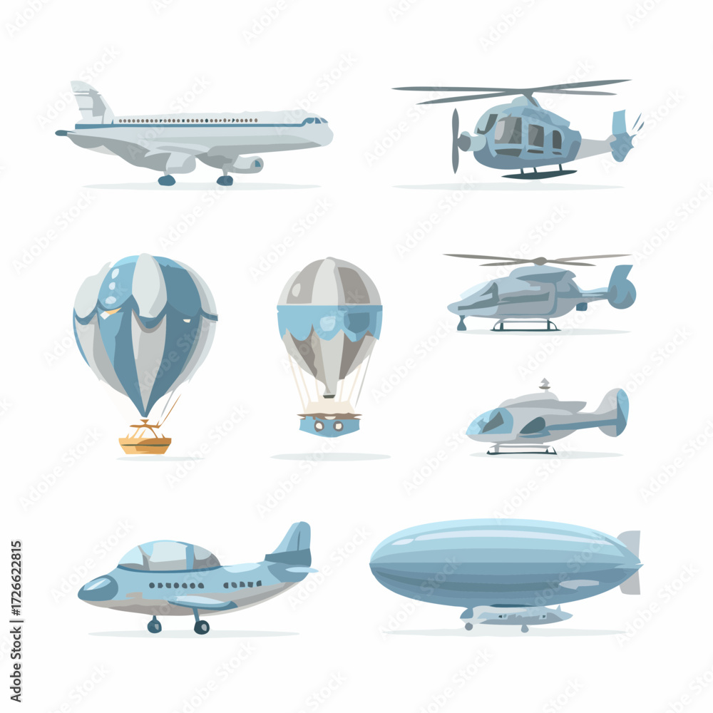 Obraz premium vector set of airplane icons