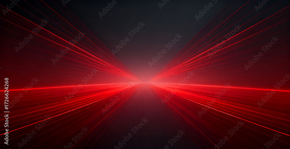 Fototapeta premium Red business technology light effect space main visual with black background
