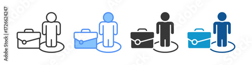 Job Position Icon Set Multiple Style Collection