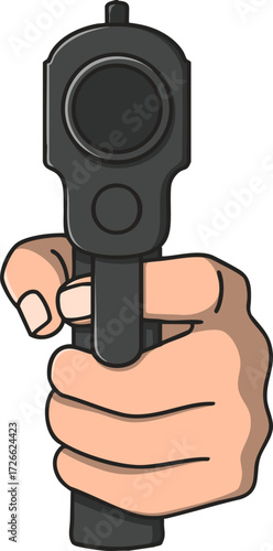 hand holding a gun