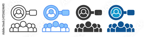 Hiring Icon Set Multiple Style Collection