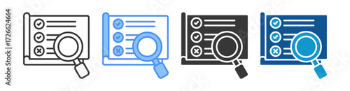 Evaluation Icon Set Multiple Style Collection