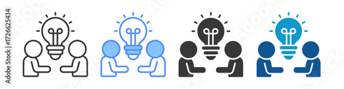 Brainstorming Icon Set Multiple Style Collection