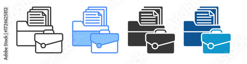 Job Icon Set Multiple Style Collection