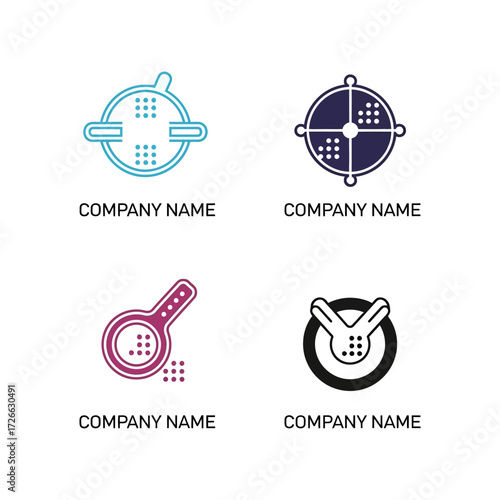 Abstract Logo Designs Featuring Colanders and Strainers for Modern Brands.