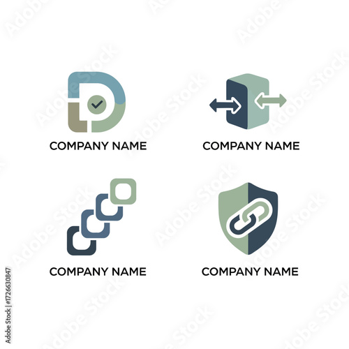 Collection of Modern Business Logos with Abstract Shapes and Designs.