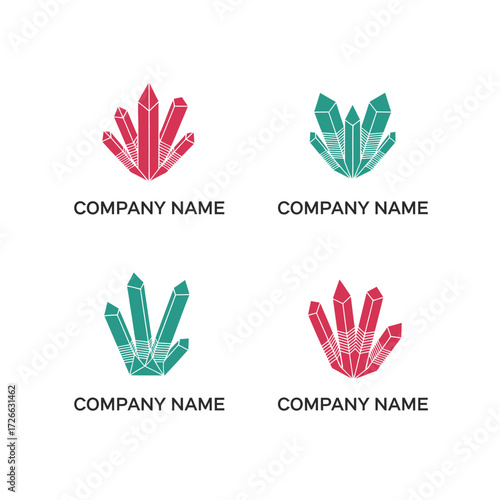 Geometric Crystal Logo Designs for Branding and Identity.